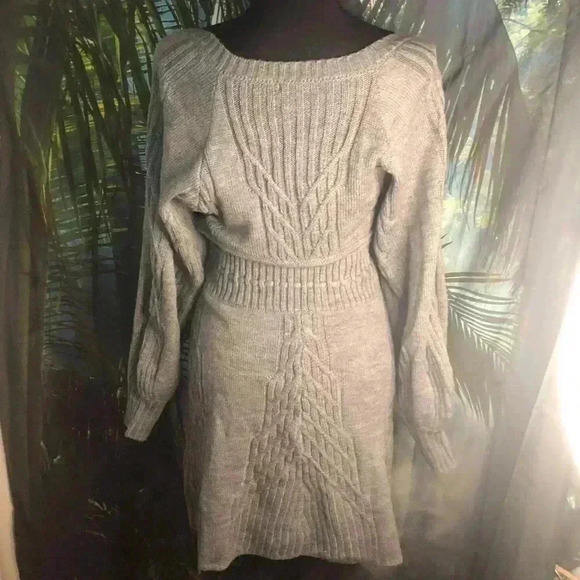 Grey Sweater Dress open back size small - Picture 6 of 16
